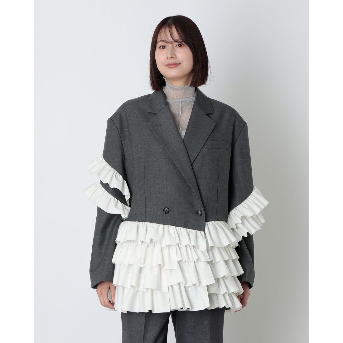クラネ CLANE FRILLED TAILORED JACKET （GRAY） - ファッション通販 d