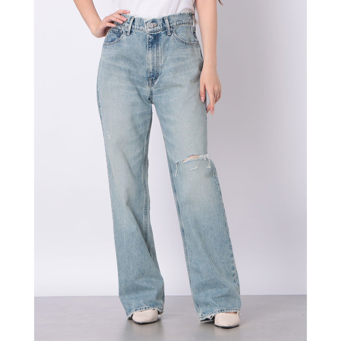 クラネ CLANE CRASH DENIM PANTS （ICE BLUE） -ファッション通販