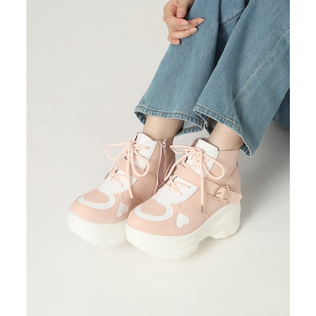 シーエス ティーアンドピー csT&P 厚底ハートハイカットスニーカー