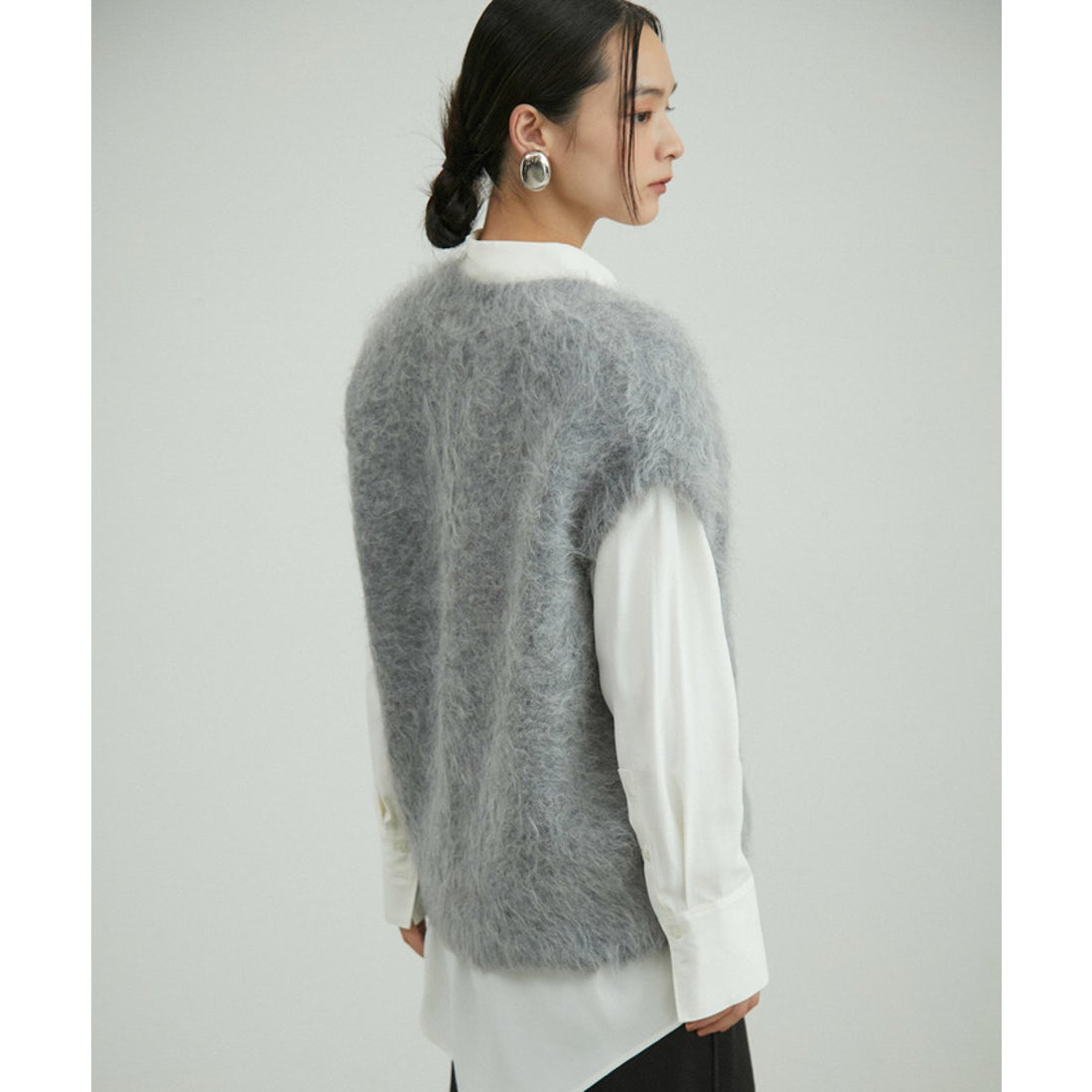 アダム エ ロペ ADAM ET ROPE' アルパカニットベスト （ライトグレー