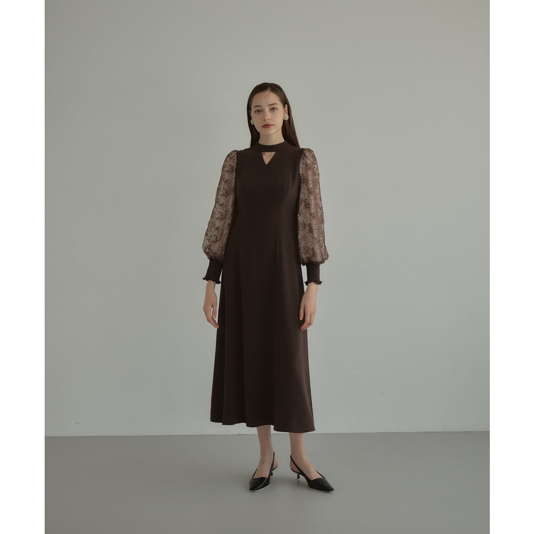 アンドレスド ANDRESD スリーブエンブロイダリードレス 結婚式