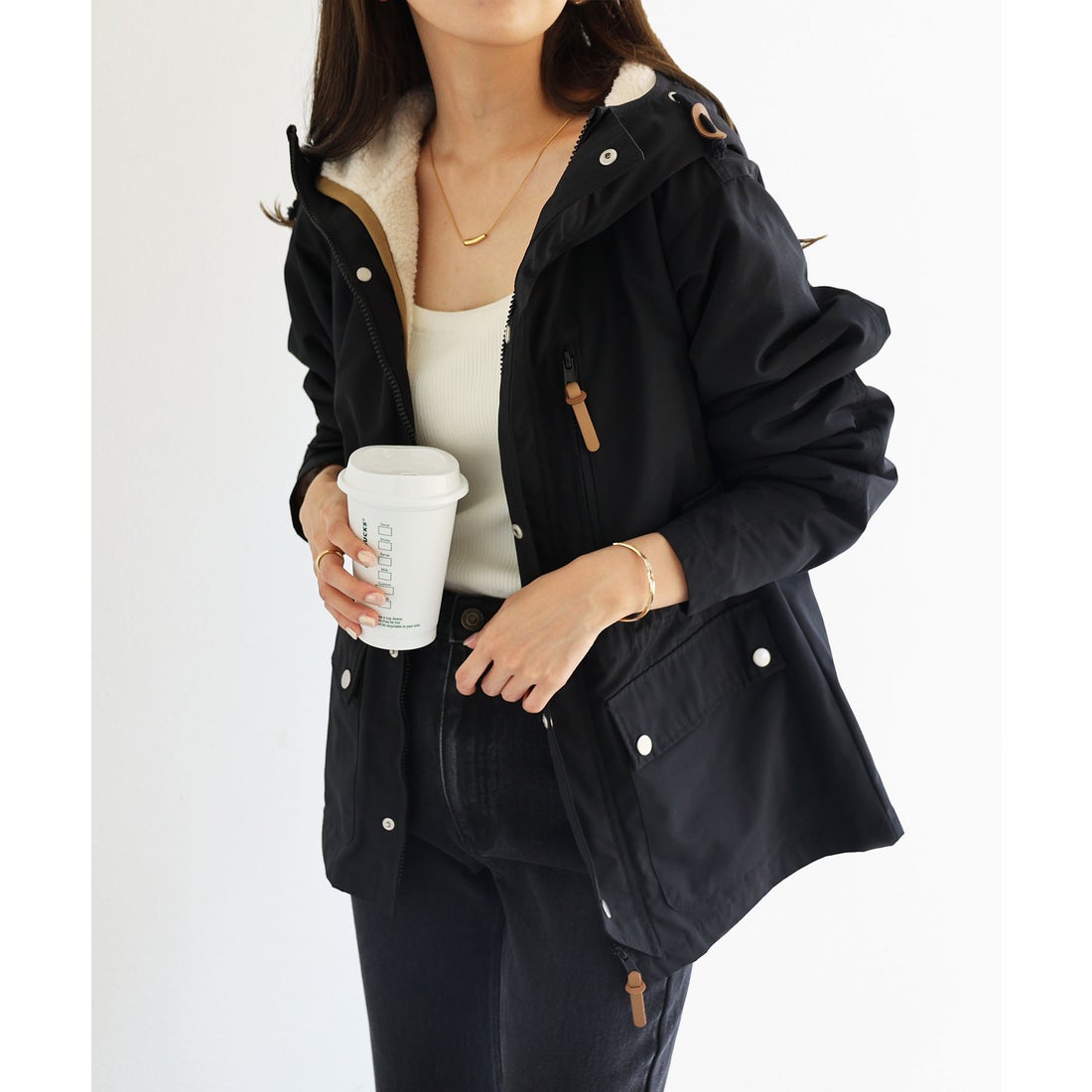 アンドミー andme 3WAYボアライナー付きマウンテンパーカー ジャケット