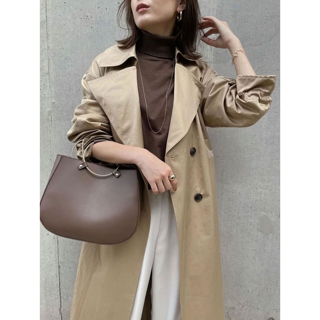 アニュアンス anuans ボリュームスリーブトレンチコート （BEIGE