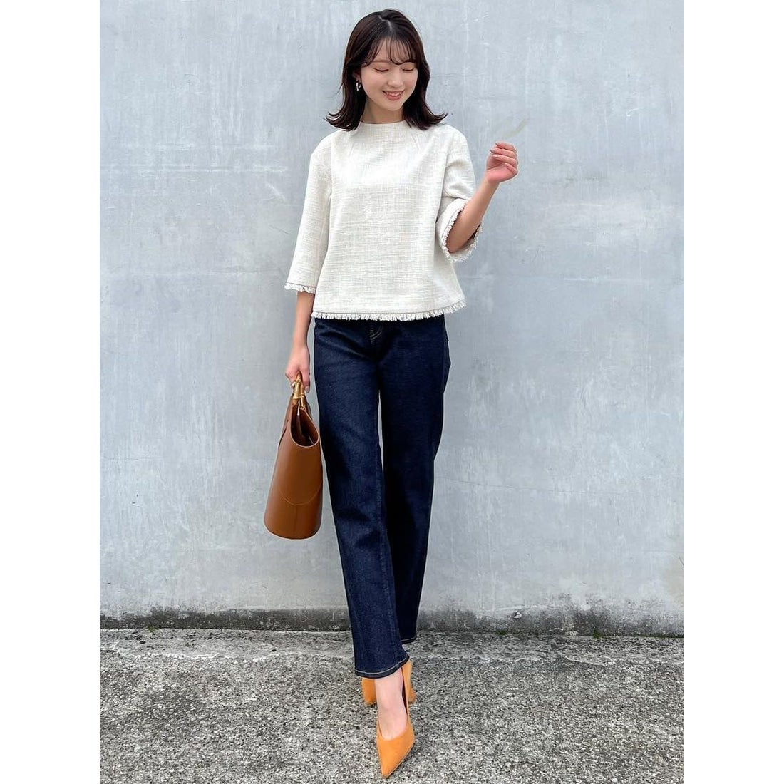 アニュアンス anuans スリムストレートデニムパンツ （INDIGO） -靴