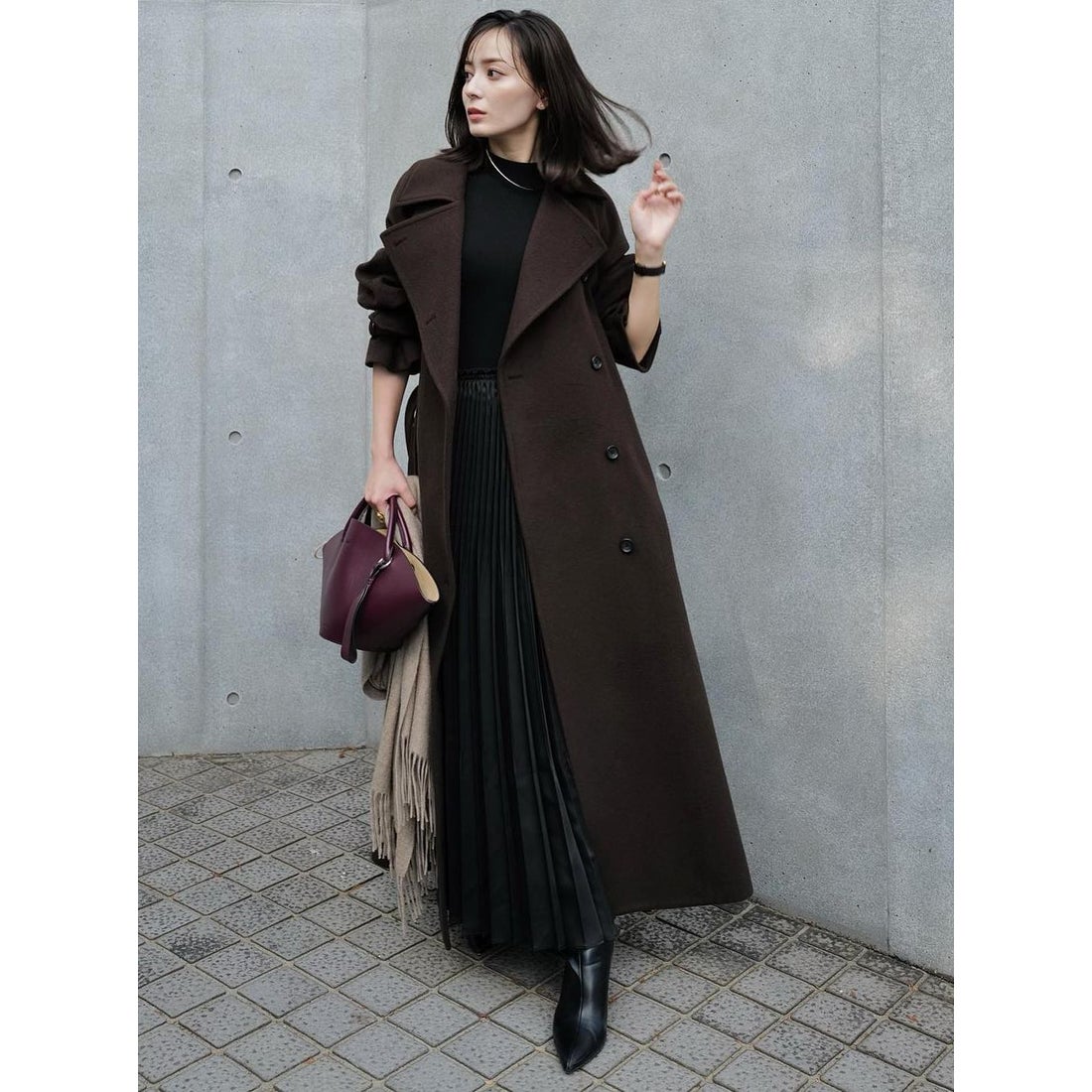 アニュアンス anuans ウールトレンチコート （BROWN） - ファッション