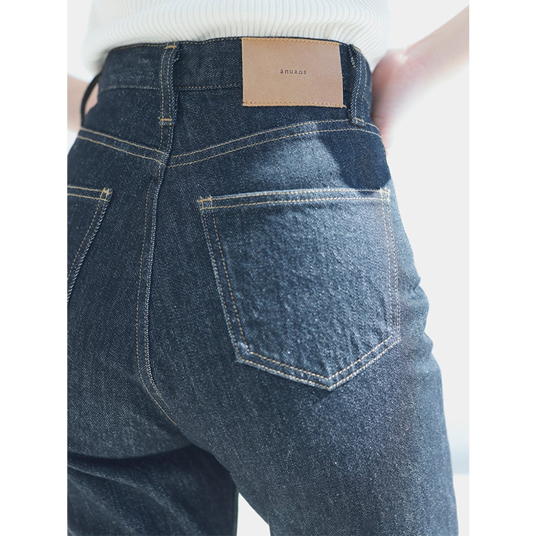 アニュアンス anuans Slim straight denim （BLACK） -靴