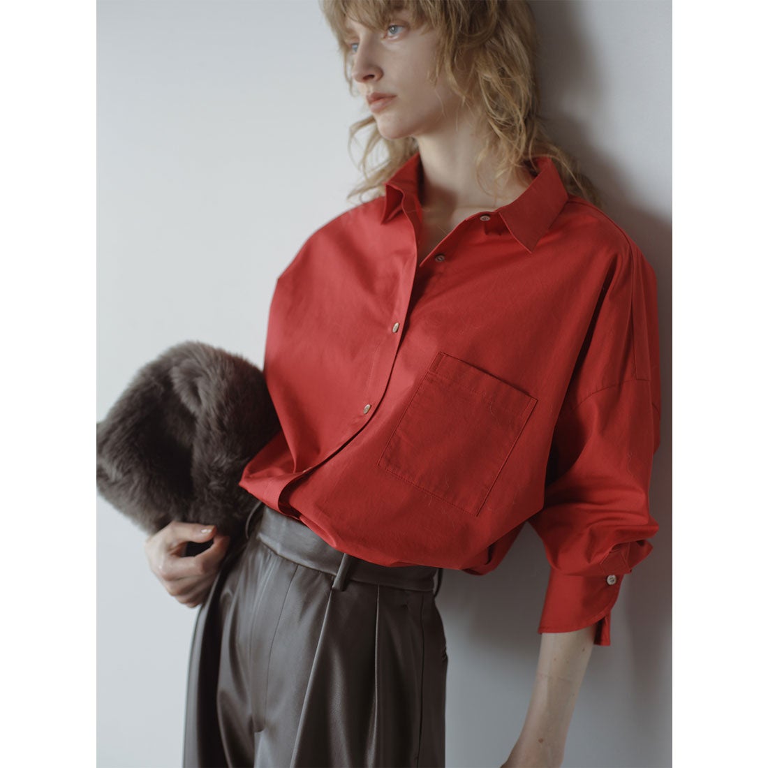 アニュアンス anuans スタンダードシャツ （RED） -靴＆ファッション