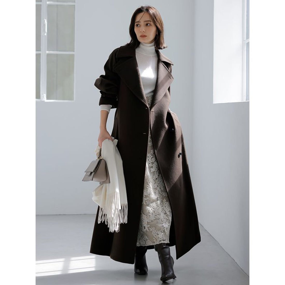 アニュアンス anuans ウールトレンチコート （PINK） -アウトレット