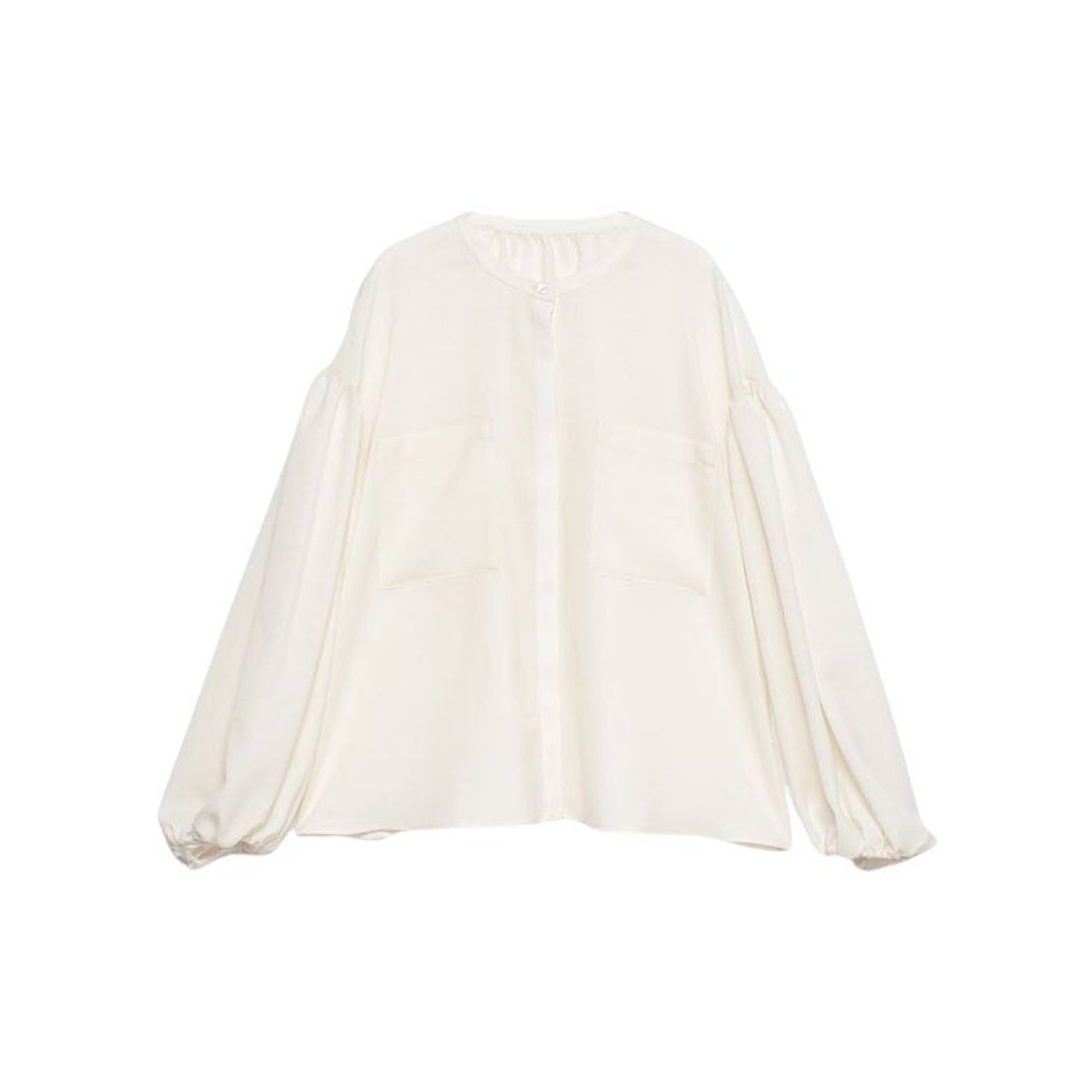 アニュアンス anuans シアーボリュームスリーブブラウス （BROWN