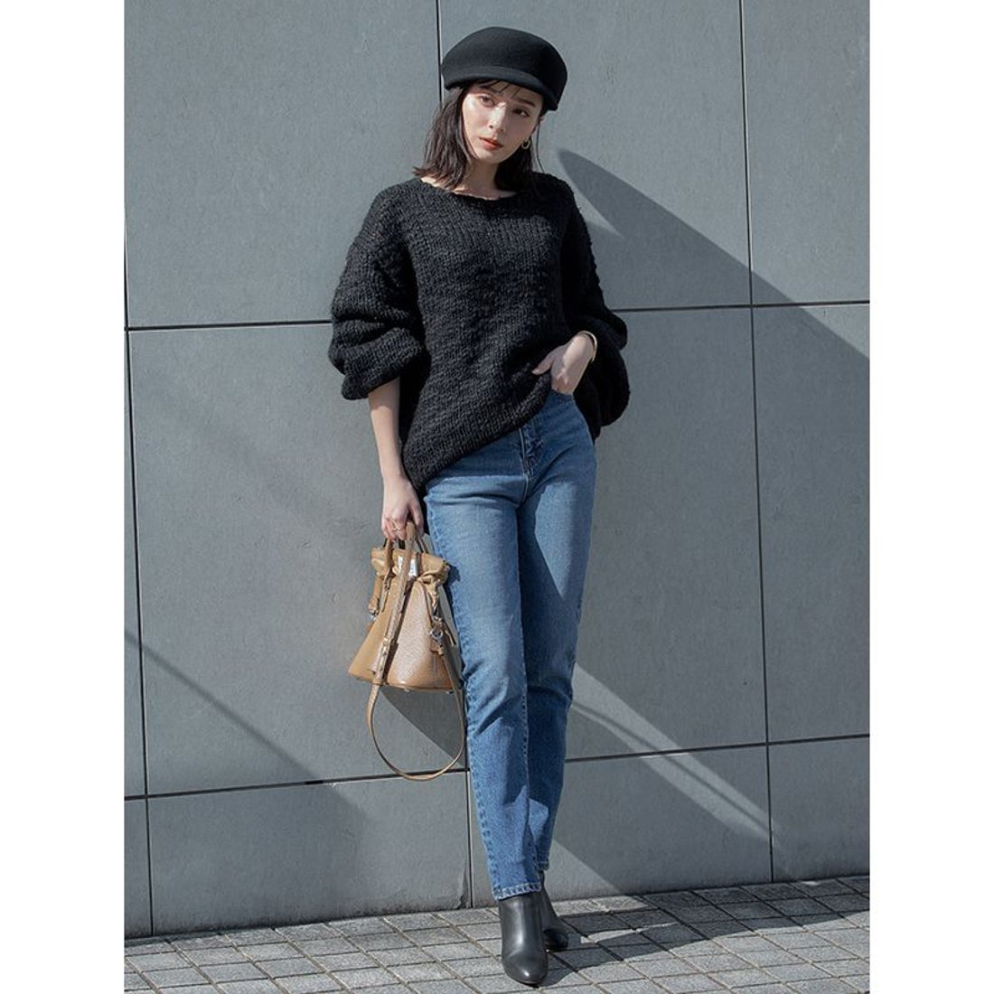 アニュアンス anuans テーパードデニム(BLU) （BLUE） - ファッション