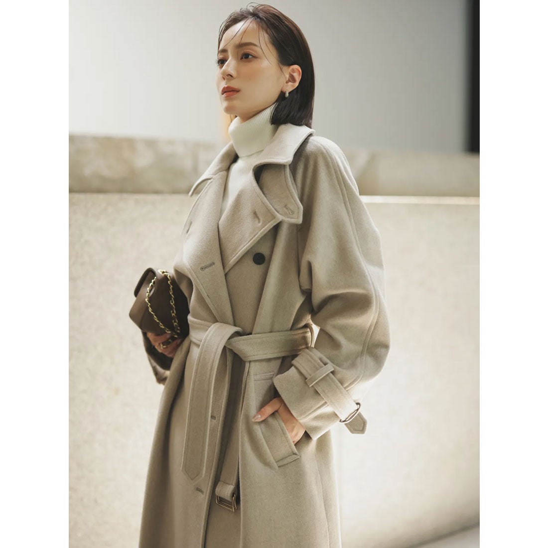 アニュアンス anuans ウールトレンチコート （GREY BEIGE