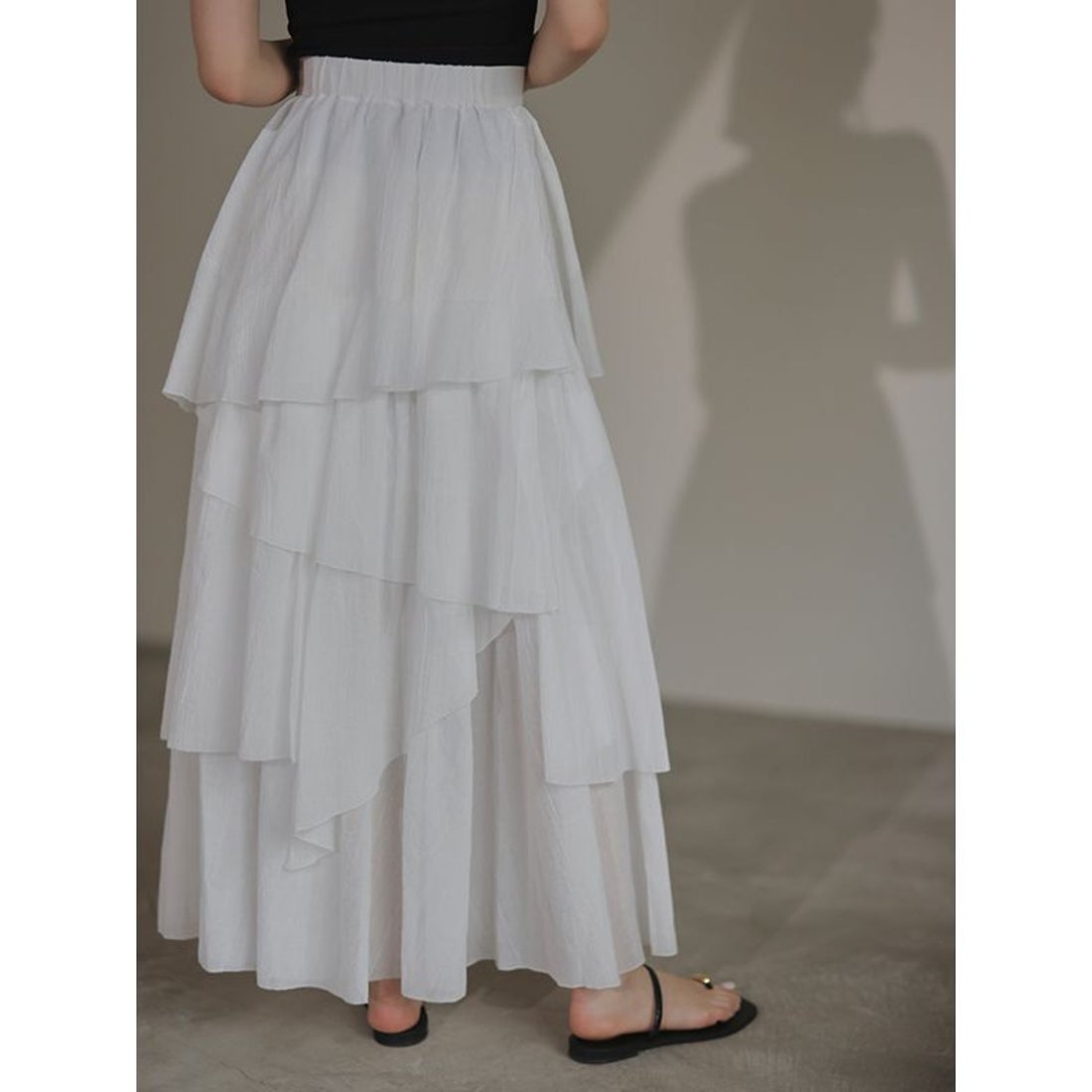 アニュアンス anuans イレギュラーティアードボリュームスカート