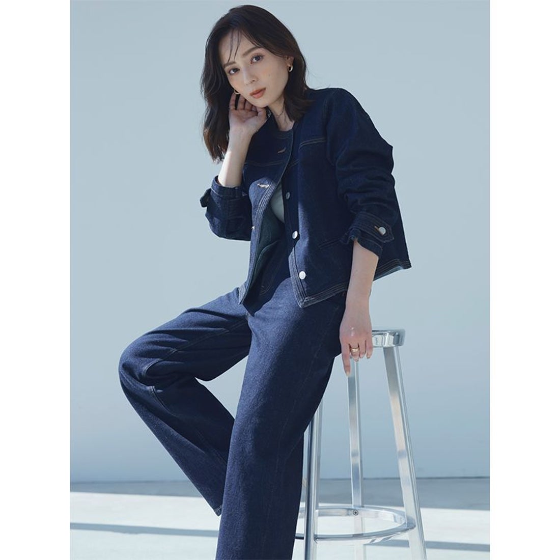 アニュアンス anuans Wide leg denim （LIGHTBLUE） - ファッション