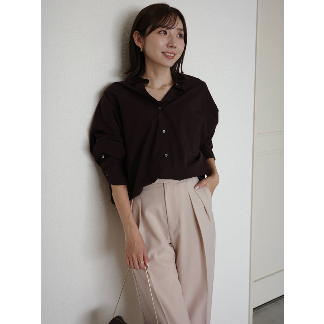 アニュアンス anuans スタンダードシャツ （DARK BROWN