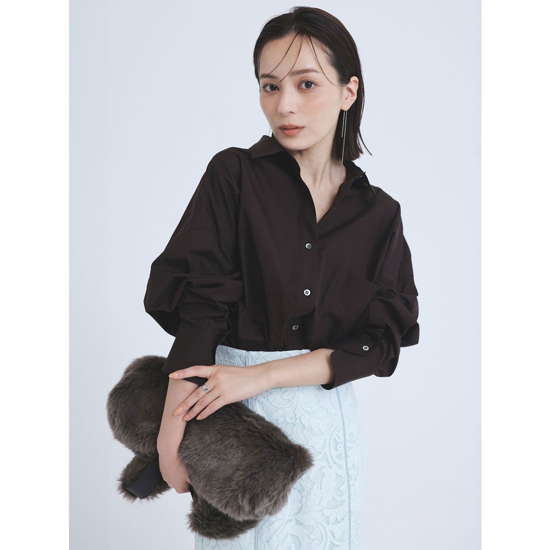 アニュアンス anuans スタンダードシャツ （DARK BROWN） -靴