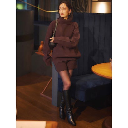 アニュアンス anuans ハイゲージニットショートパンツ （BURGUNDY