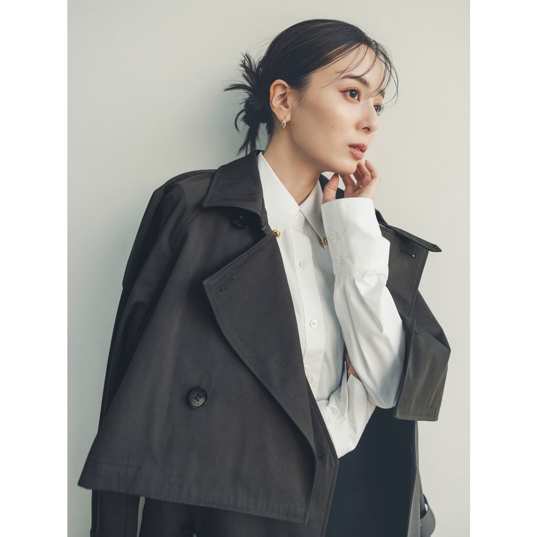 アニュアンス anuans アクセディティールシャツ （WHITE