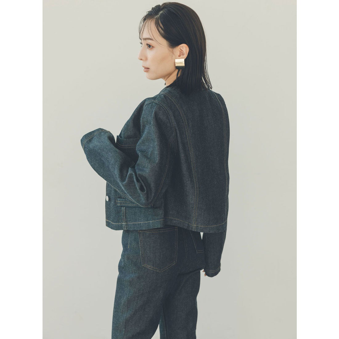 アニュアンス anuans センターシームセミフレアデニム （INDIGO） -靴