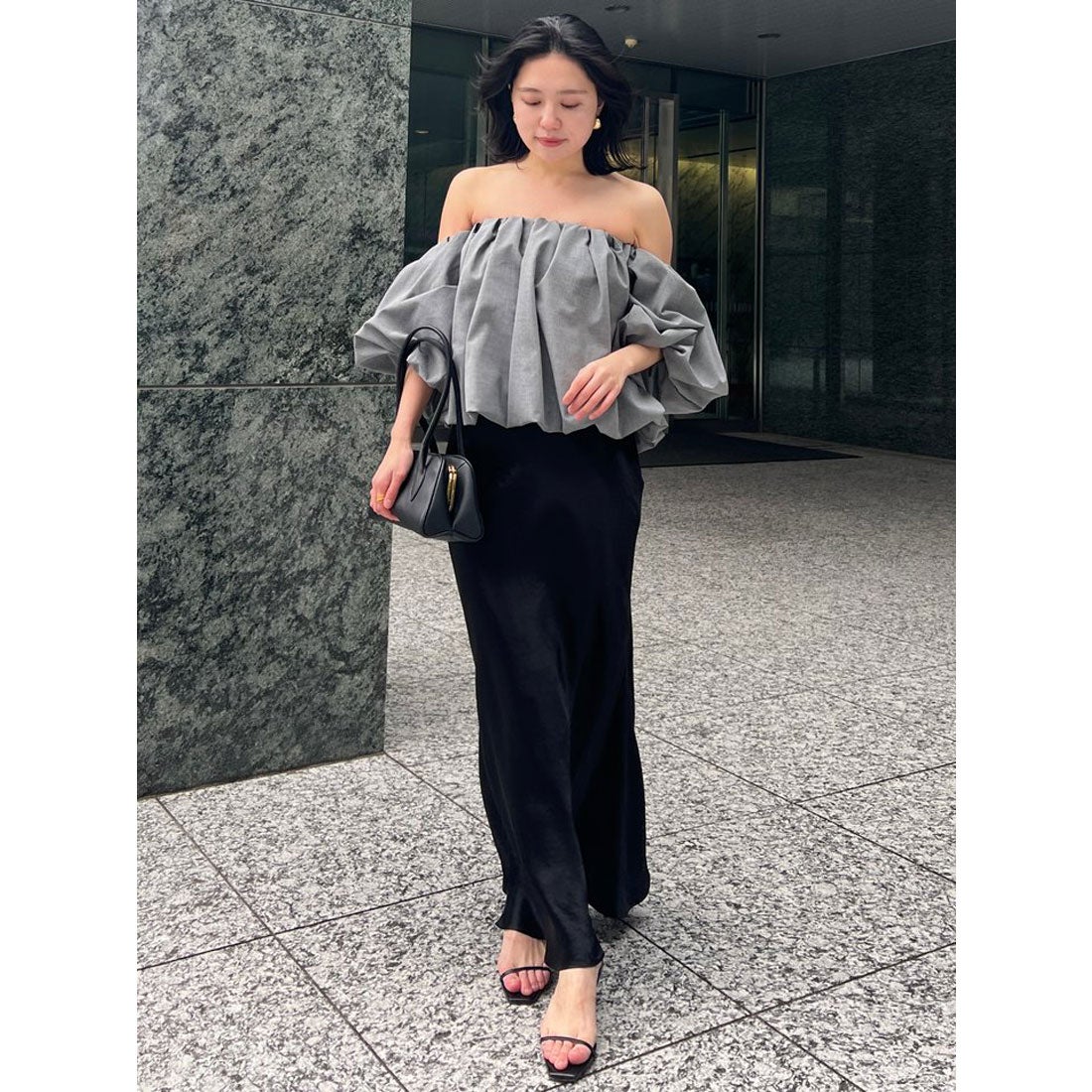 アニュアンス anuans ボリュームバルーントップス （GREY