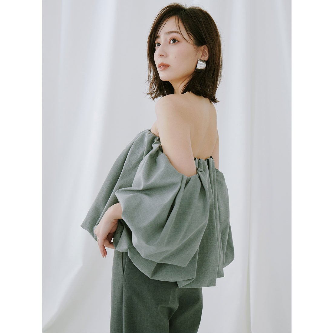 アニュアンス anuans ボリュームバルーントップス （GREY