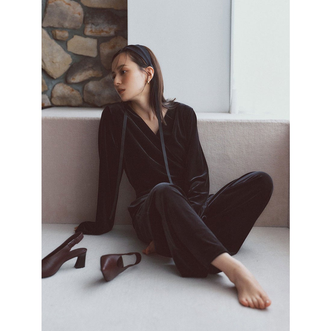 アニュアンス anuans ベロアカットオールインワン （BROWN