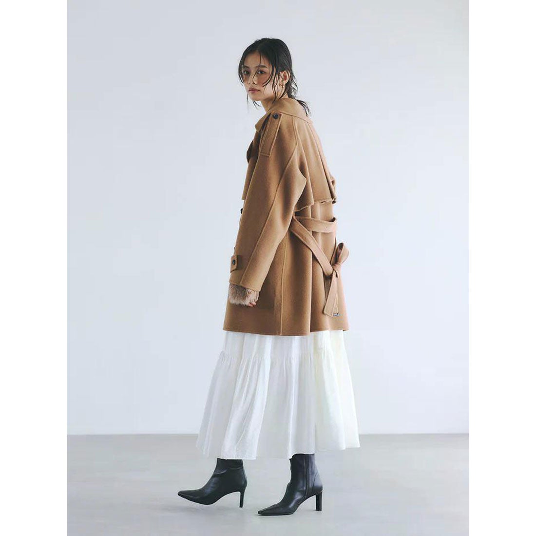 アニュアンス anuans リバーウールミドルトレンチコート
