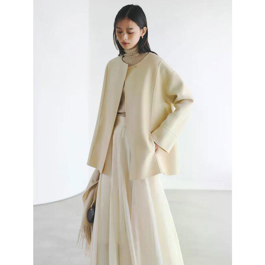 アニュアンス anuans カシミヤ100シアータートルネックプルオーバー