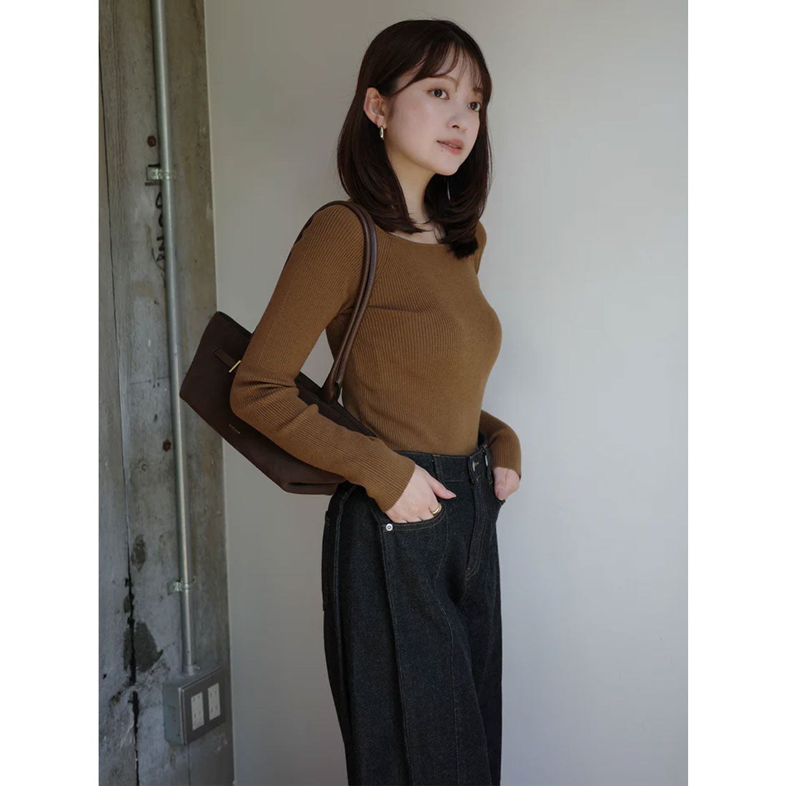 アニュアンス anuans シルクカシミアブレンドボートネックニット