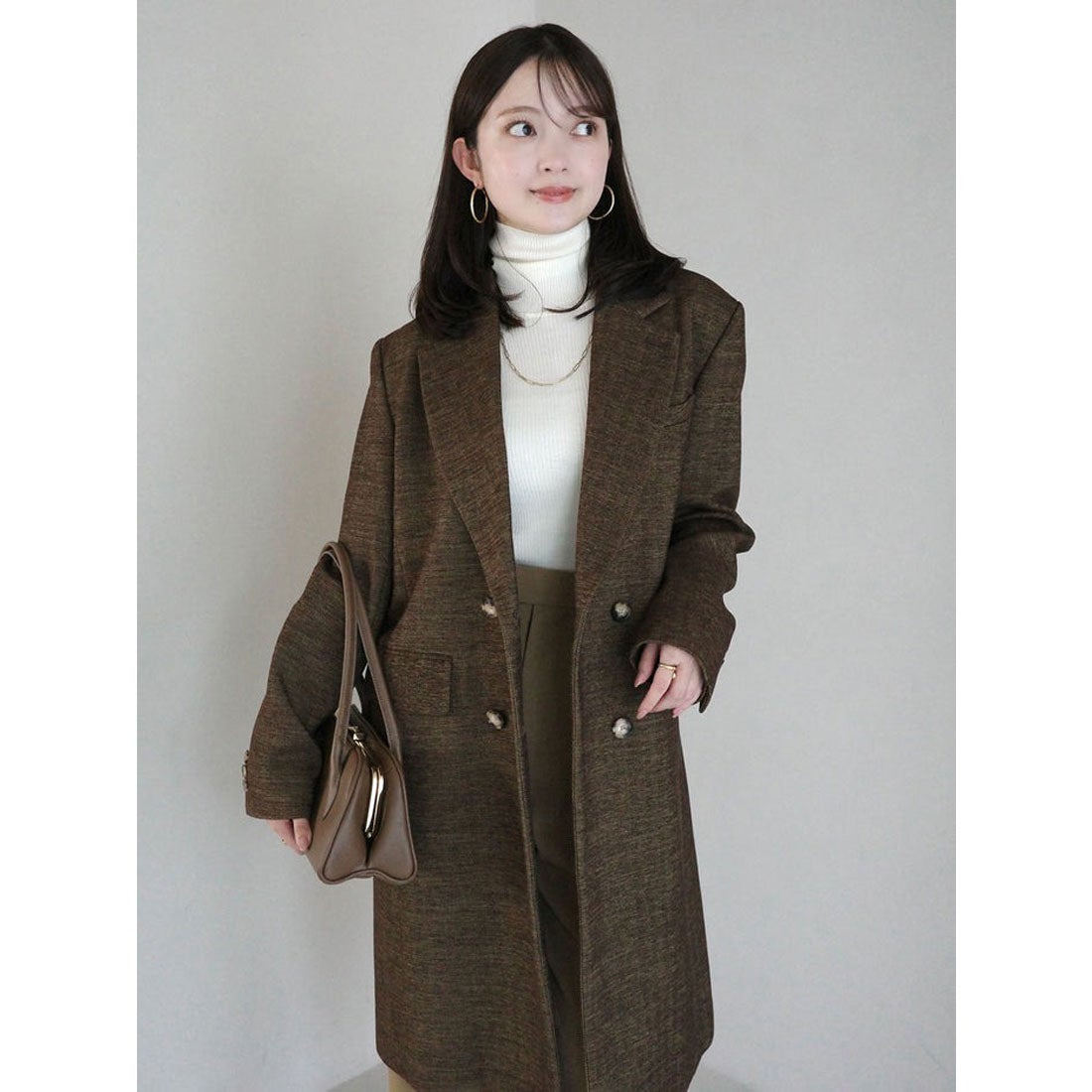 アニュアンス anuans スラッシュリブニットトップス （IVORY