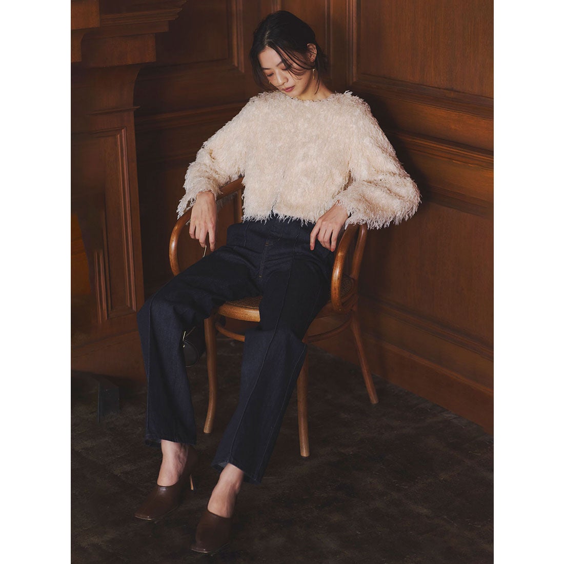 アニュアンス anuans スリムフィットストレートデニム （INDIGO