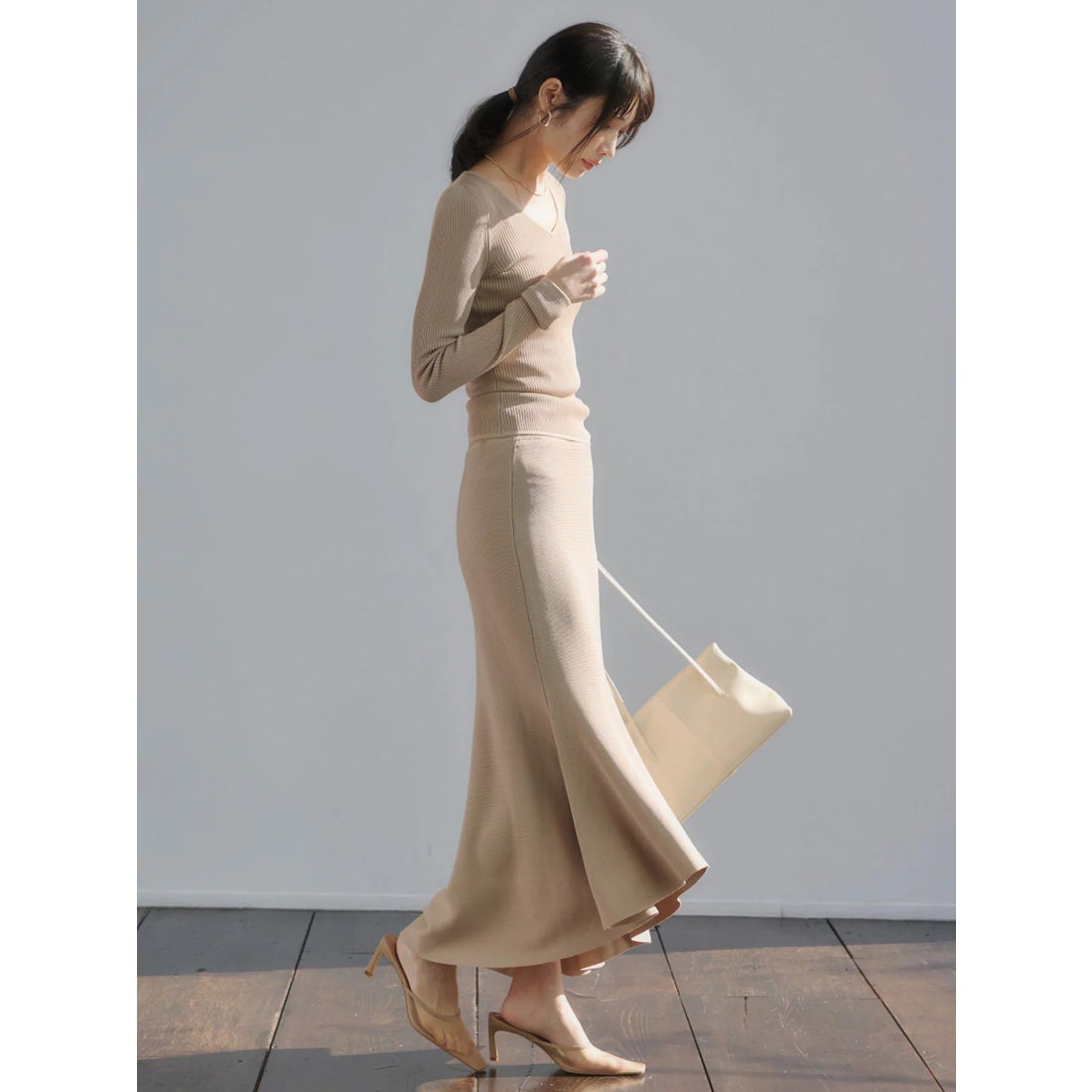 アニュアンス anuans リュクスビスコースリブニットプルオーバー