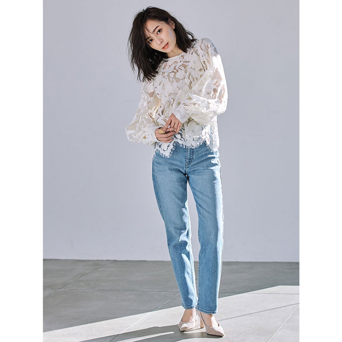 アニュアンス anuans スリムストレートデニムパンツ （INDIGO） -靴