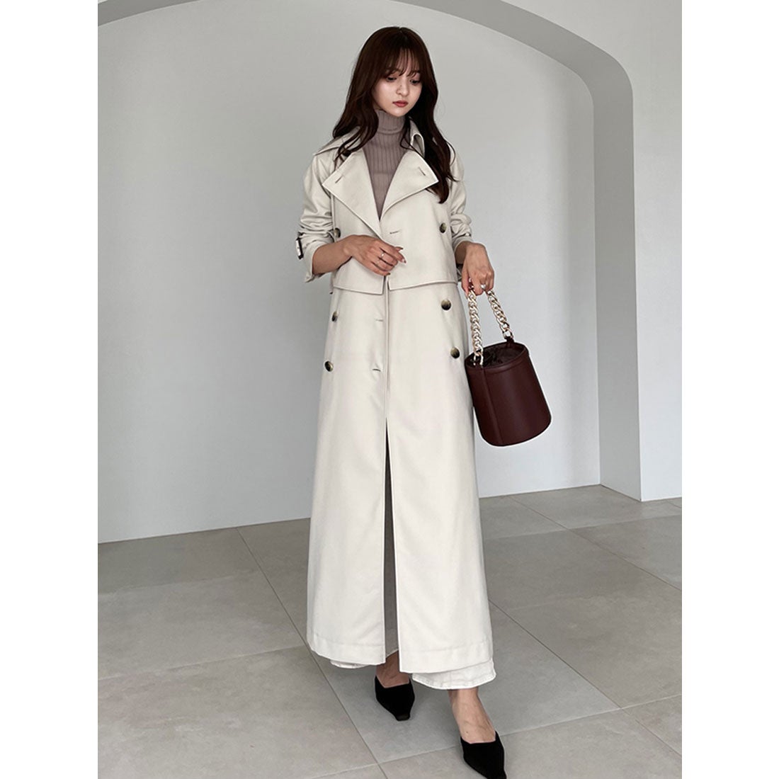 アニュアンス anuans 3wayトレンチコート （CHARCOALGREY