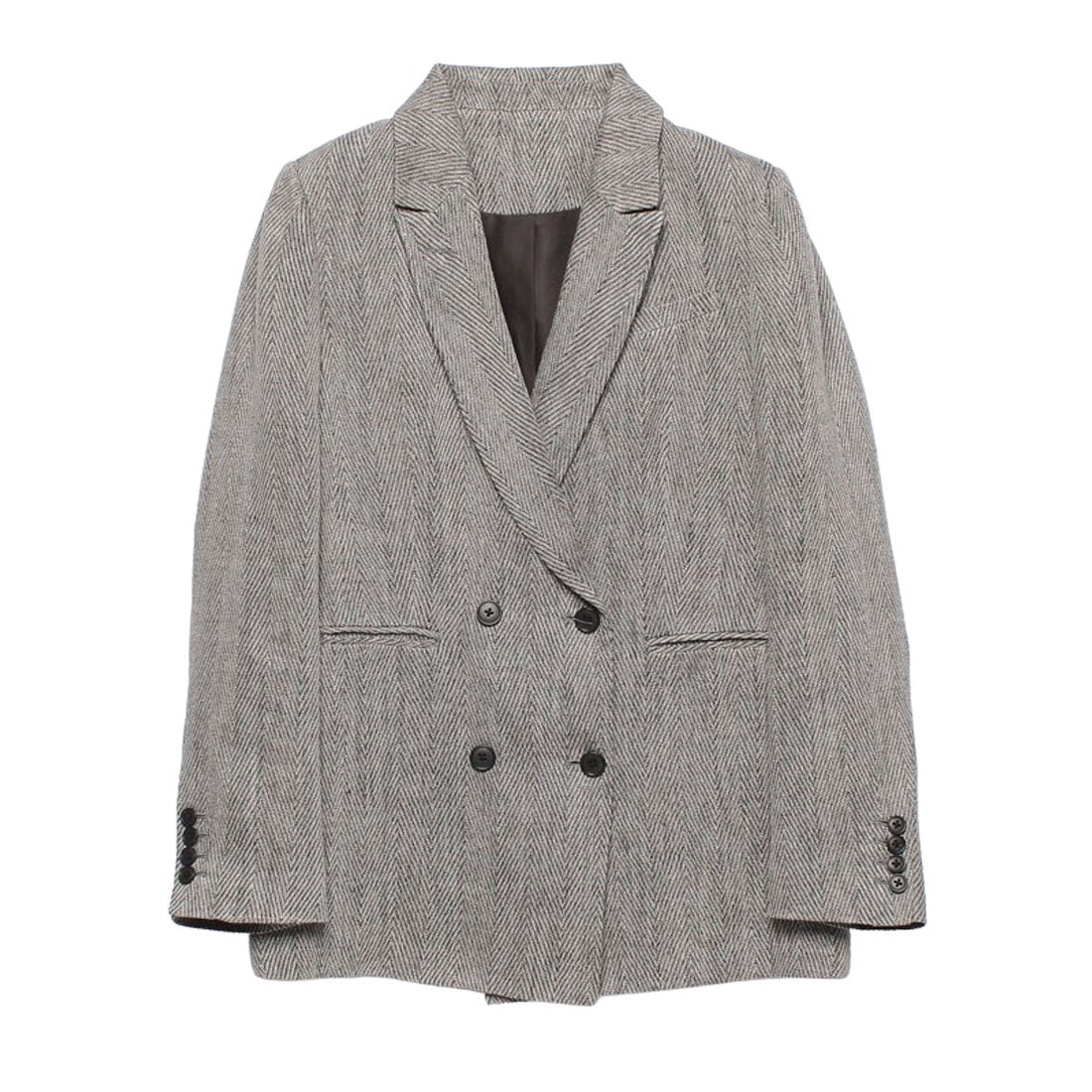 アニュアンス anuans ヘリンボーンリネンジャケット （BLACK