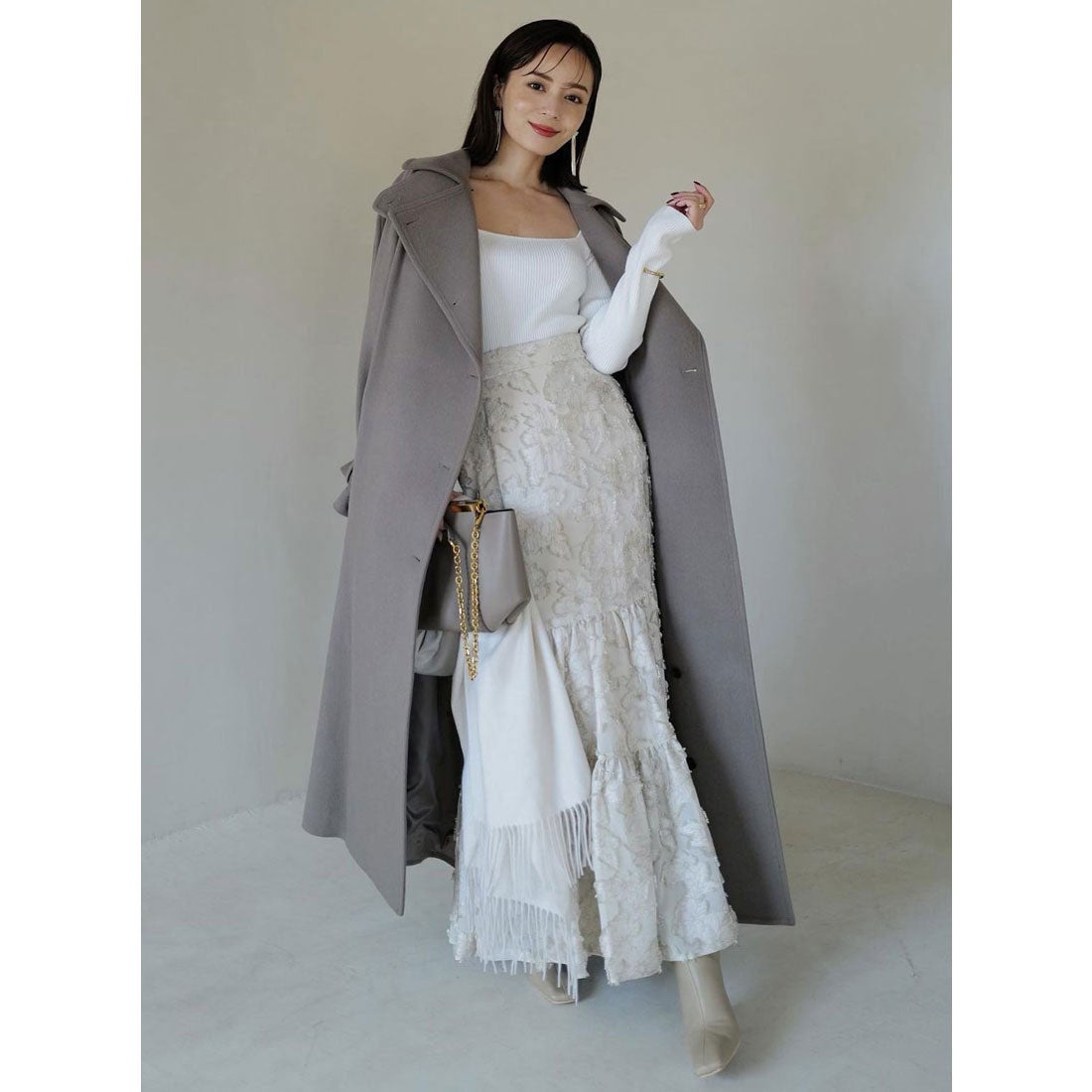 アニュアンス anuans ウールトレンチコート （PINK） -ファッション