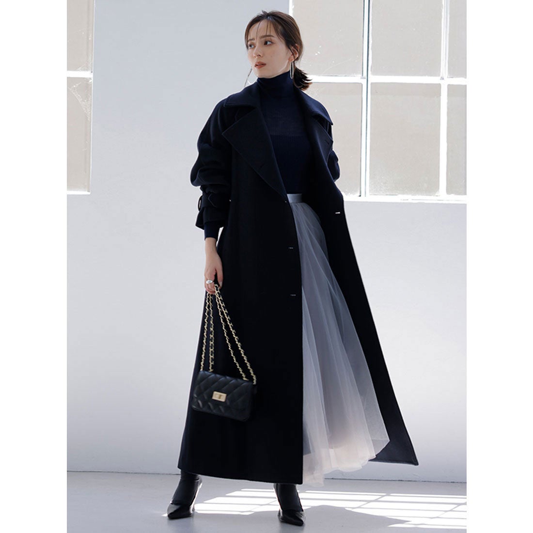 アニュアンス anuans ウールトレンチコート （KHAKI GREY） -靴