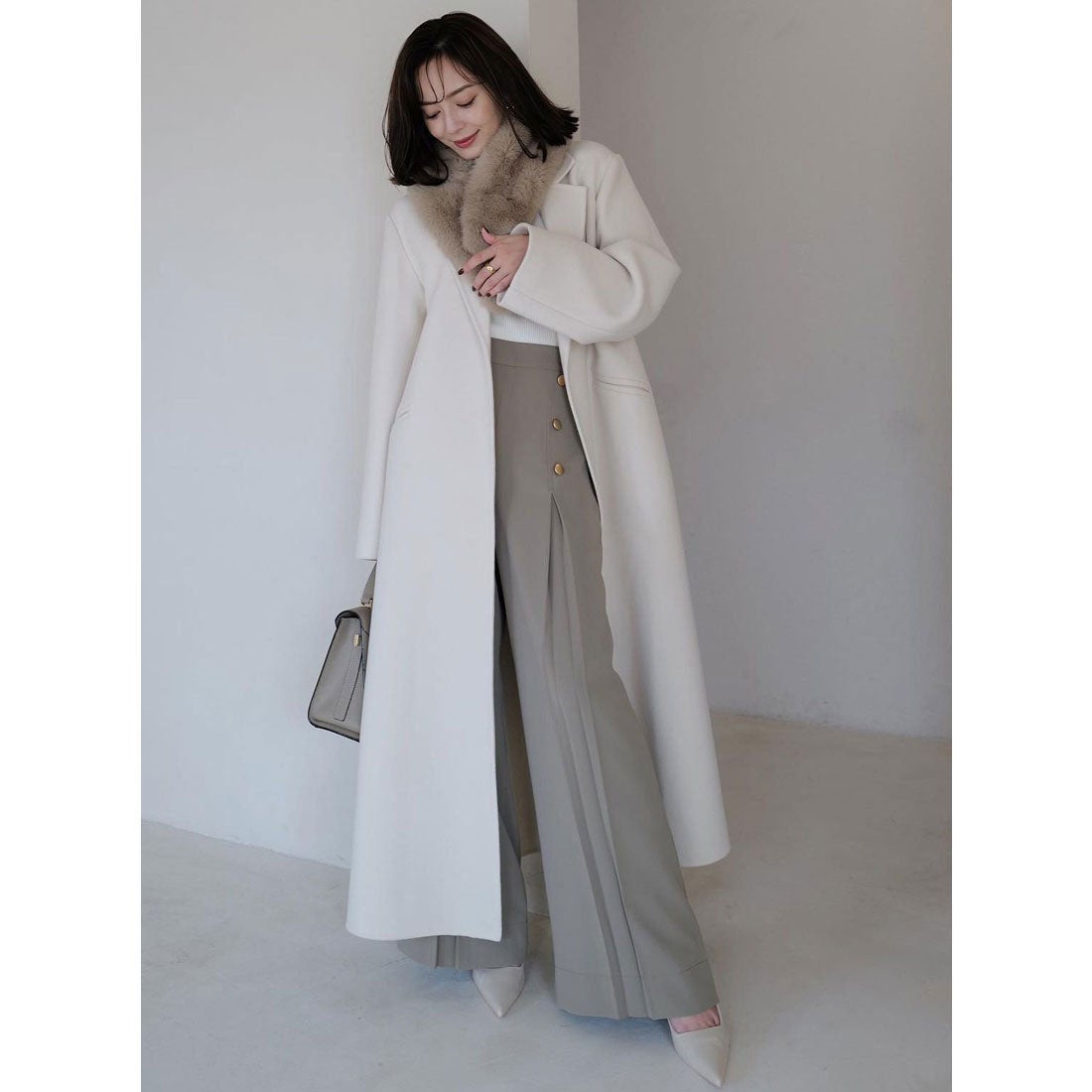 アニュアンス anuans リバーロングチェスターコート （PINK