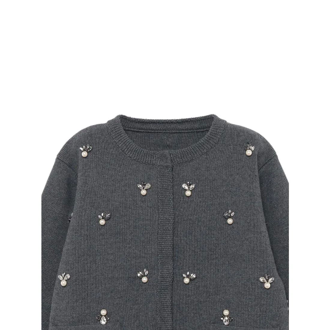 アニュアンス anuans ビジューニットジャケット （BLACK） -靴