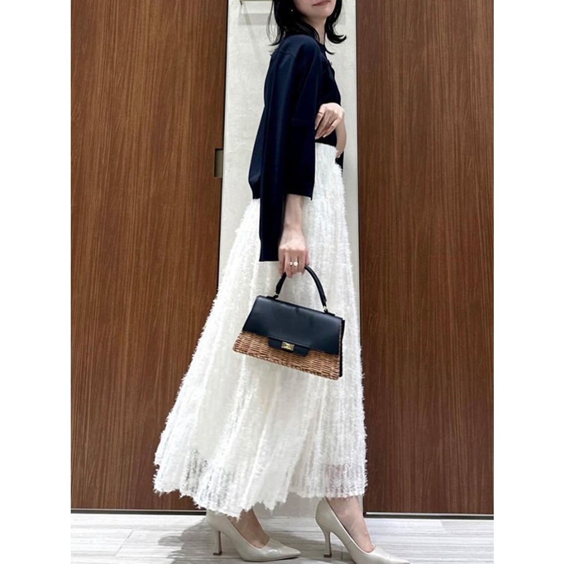 アニュアンス anuans シルクブレンドニットカーディガン （NAVY