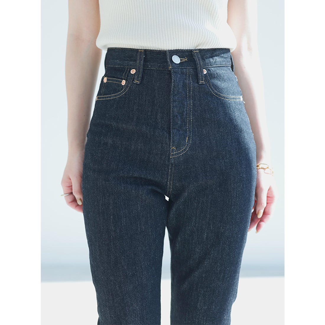 アニュアンス anuans Slim straight denim （BLACK） -靴