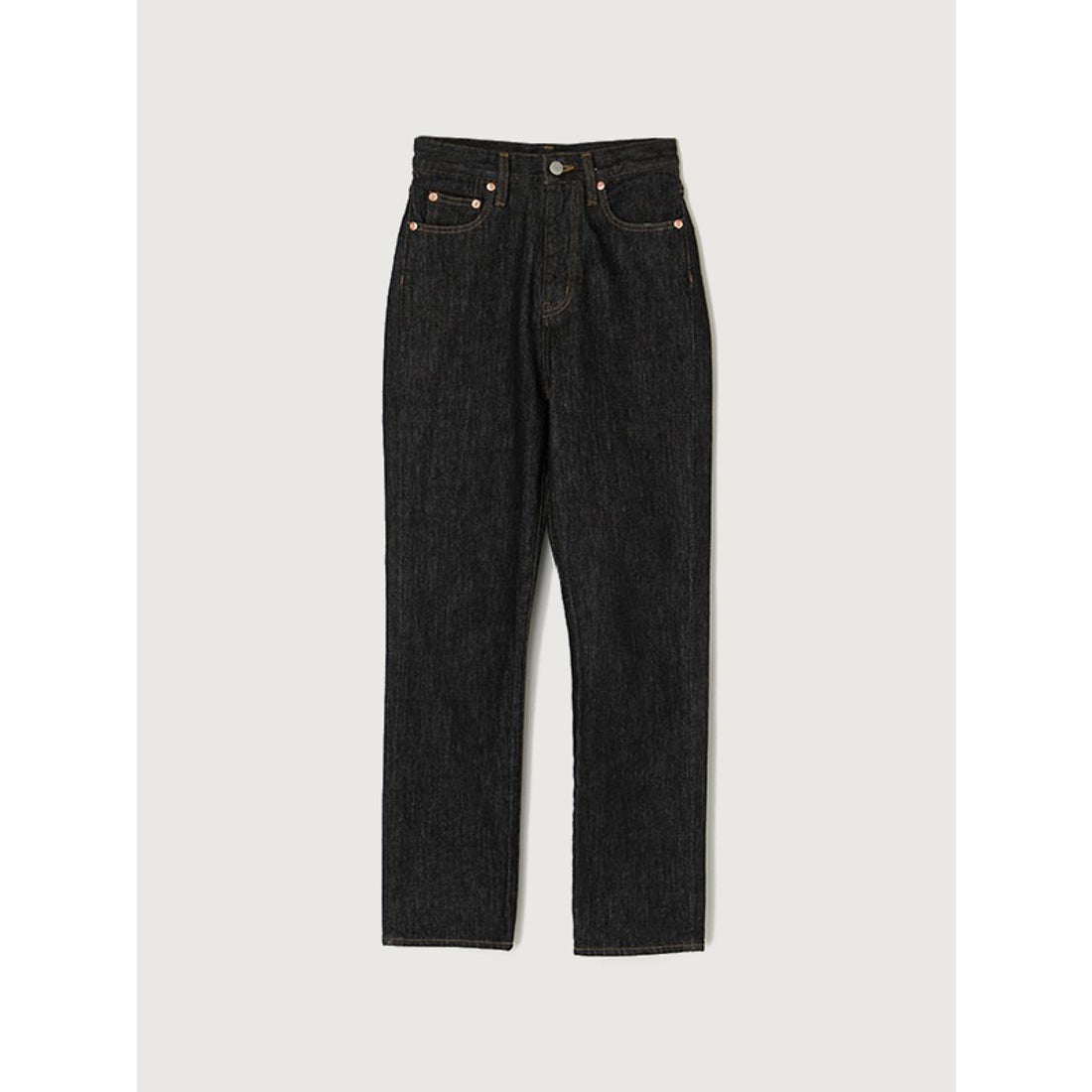 アニュアンス anuans Slim straight denim （BLACK） -ファッション