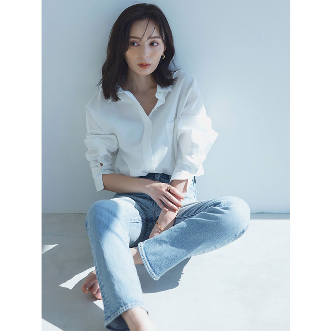 アニュアンス anuans Slim straight denim （BLACK） - ファッション