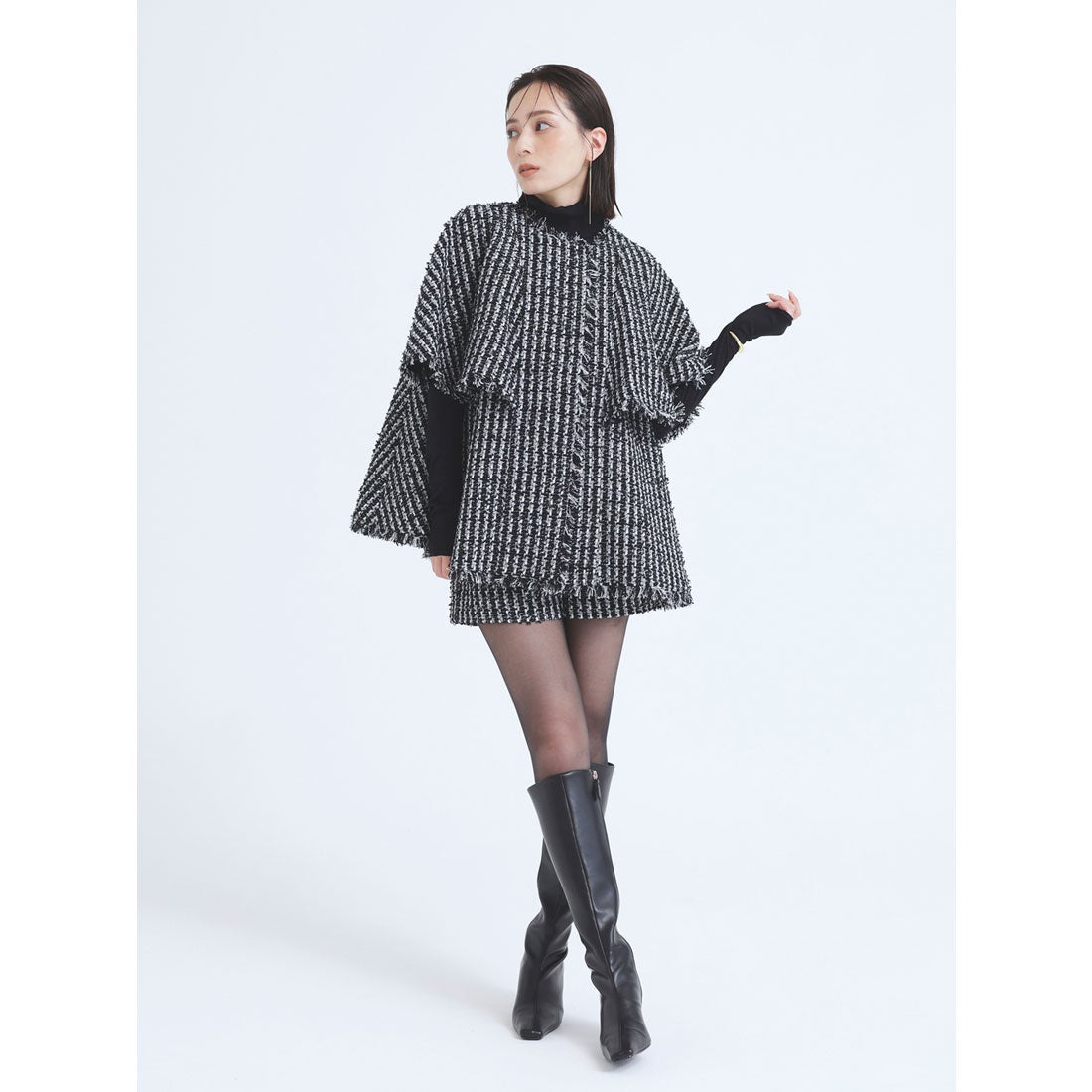 アニュアンス anuans ツイードショートパンツ （BLACK） -ファッション