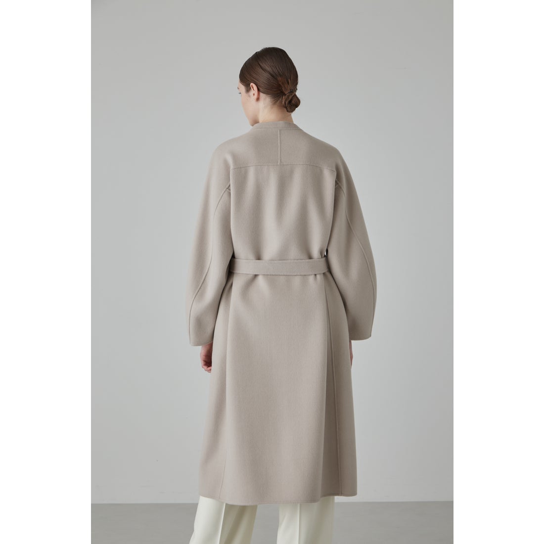 アドーア ADORE カシミヤ混 2TONE リバーロングコート （ベージュx