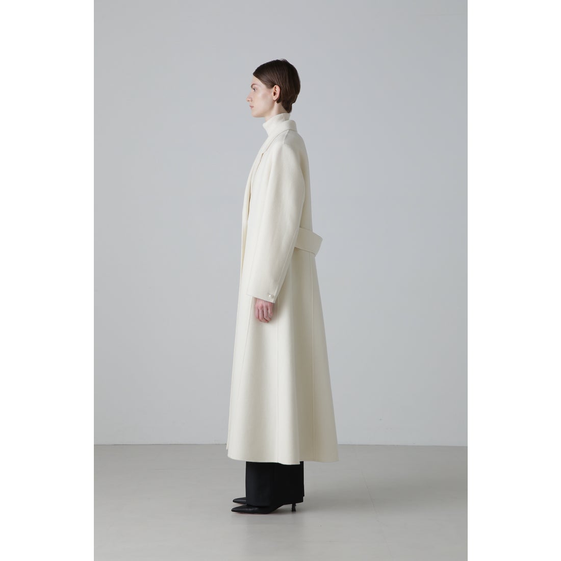 アドーア ADORE ◇ソリッドウールリバーロングコート （ブラック