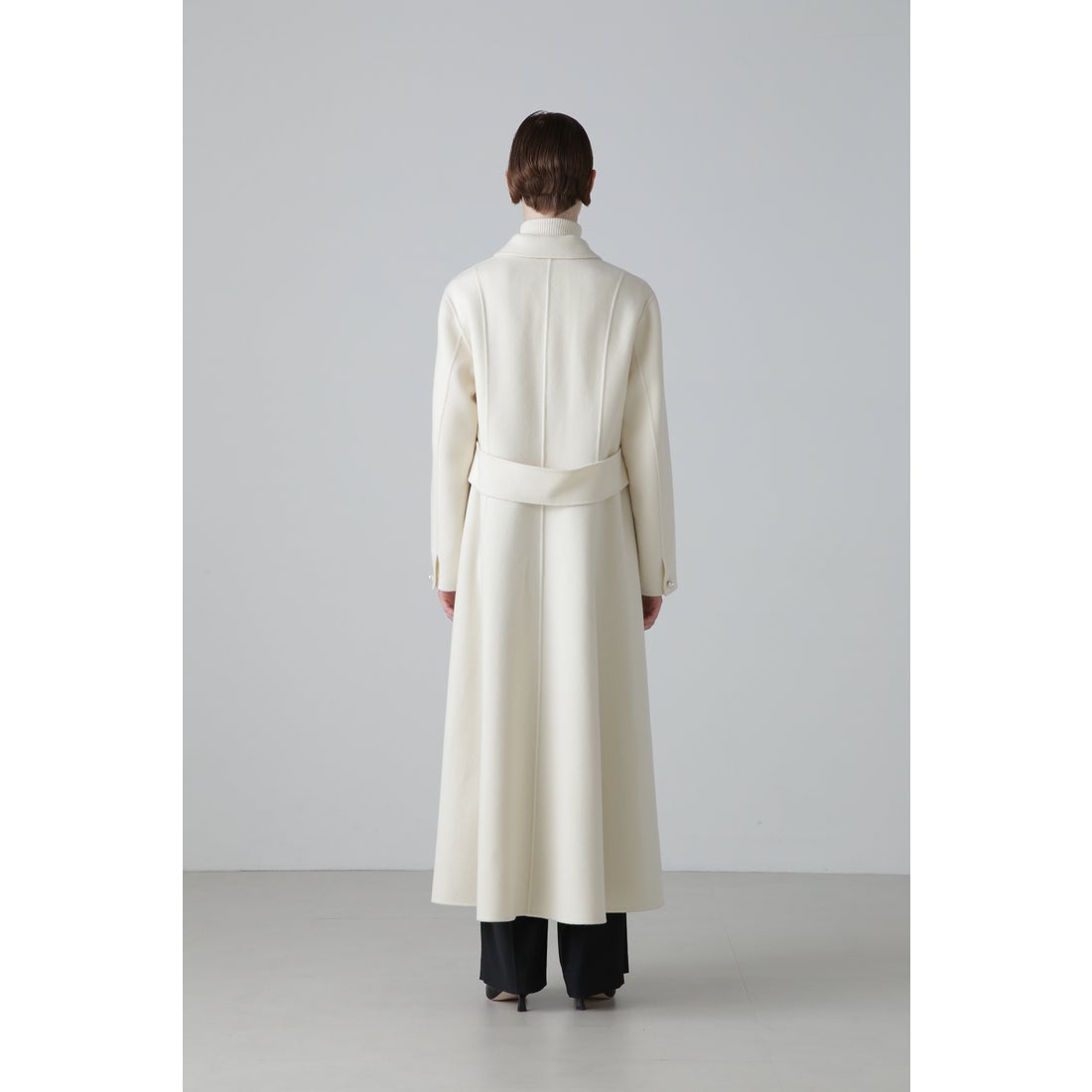 アドーア ADORE ◇ソリッドウールリバーロングコート （ブラック