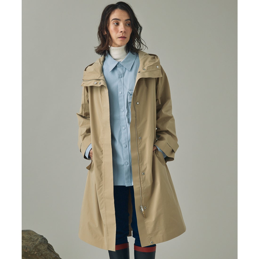 エーグル AIGLE 透湿防水 トレンチコート （ダークネイビー