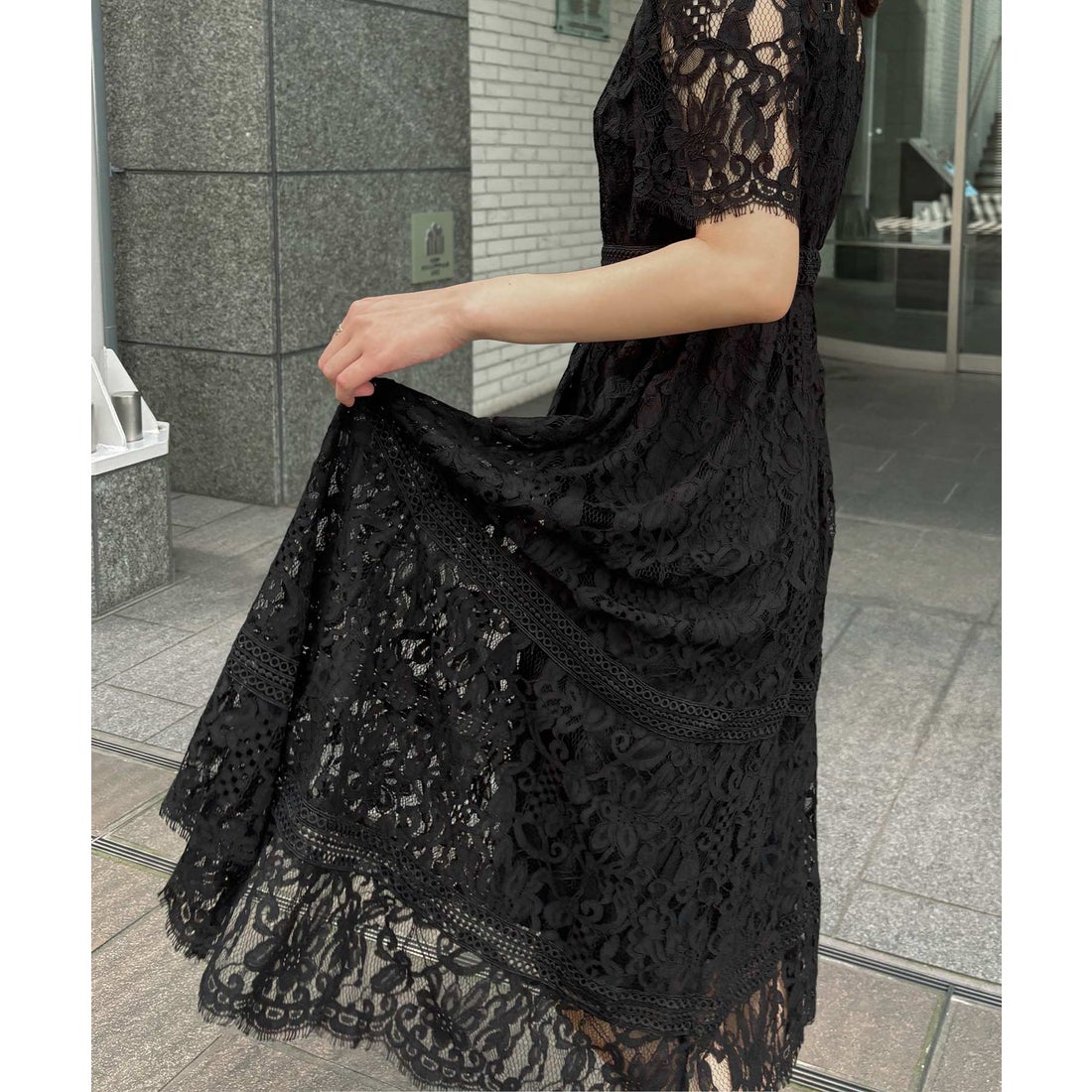 アイティ aity ケミカルレース×ハシゴレース切替ドレス 結婚式