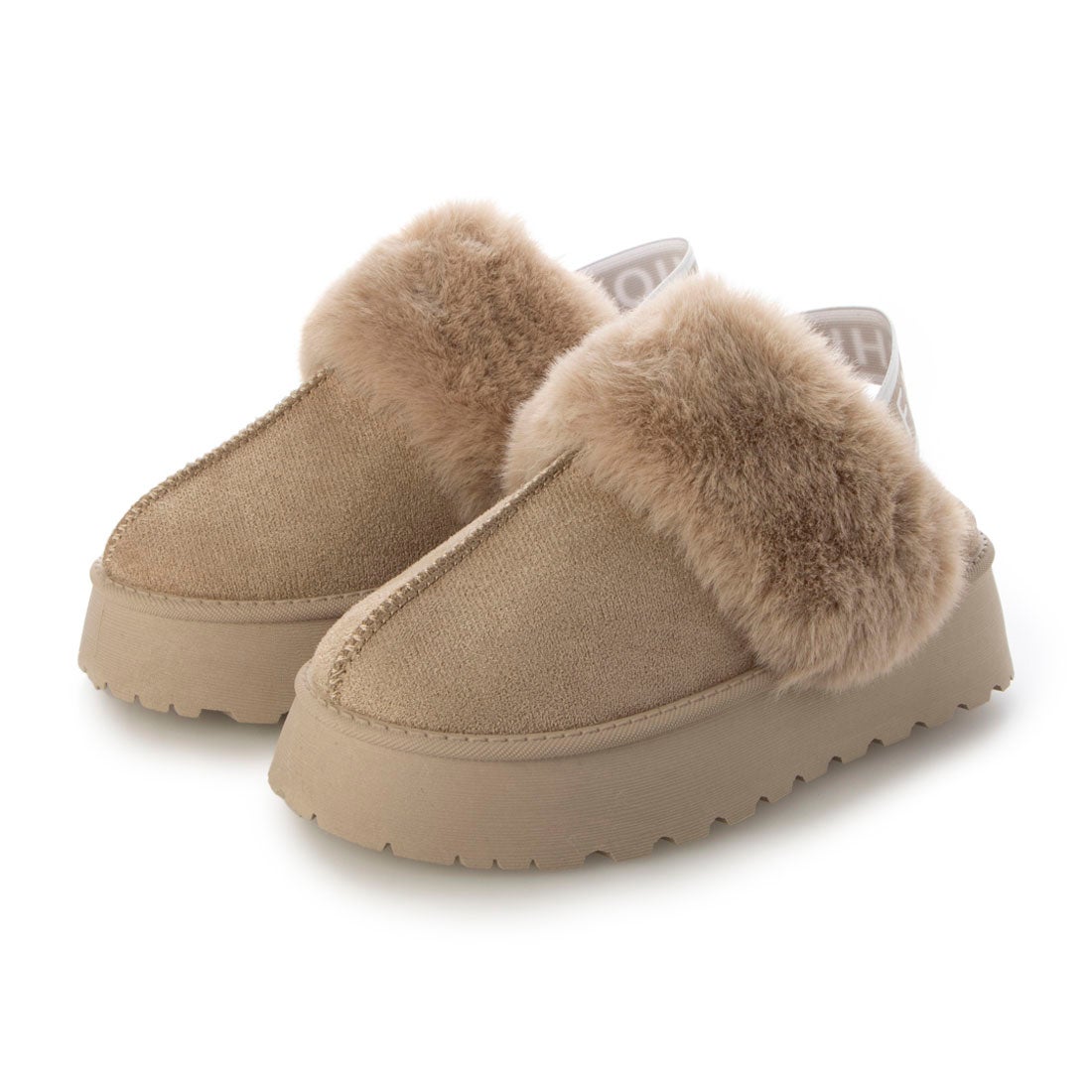 アタガール attagirl 厚底ムートンサンダル （ベージュスエード） -靴