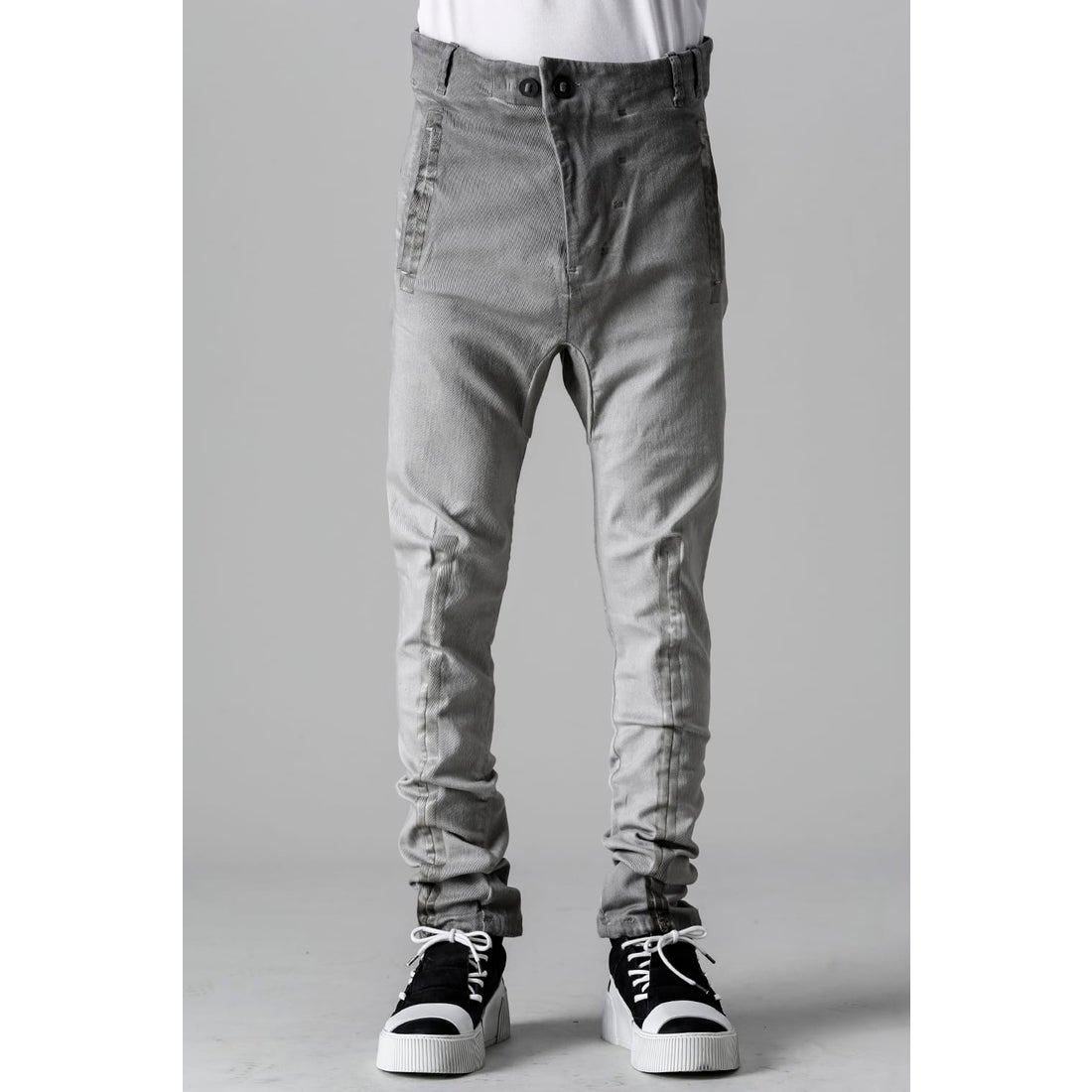 BORIS BIDJAN SABERI P11 Low Crotch Tight Fit Denim Pants （Khaki